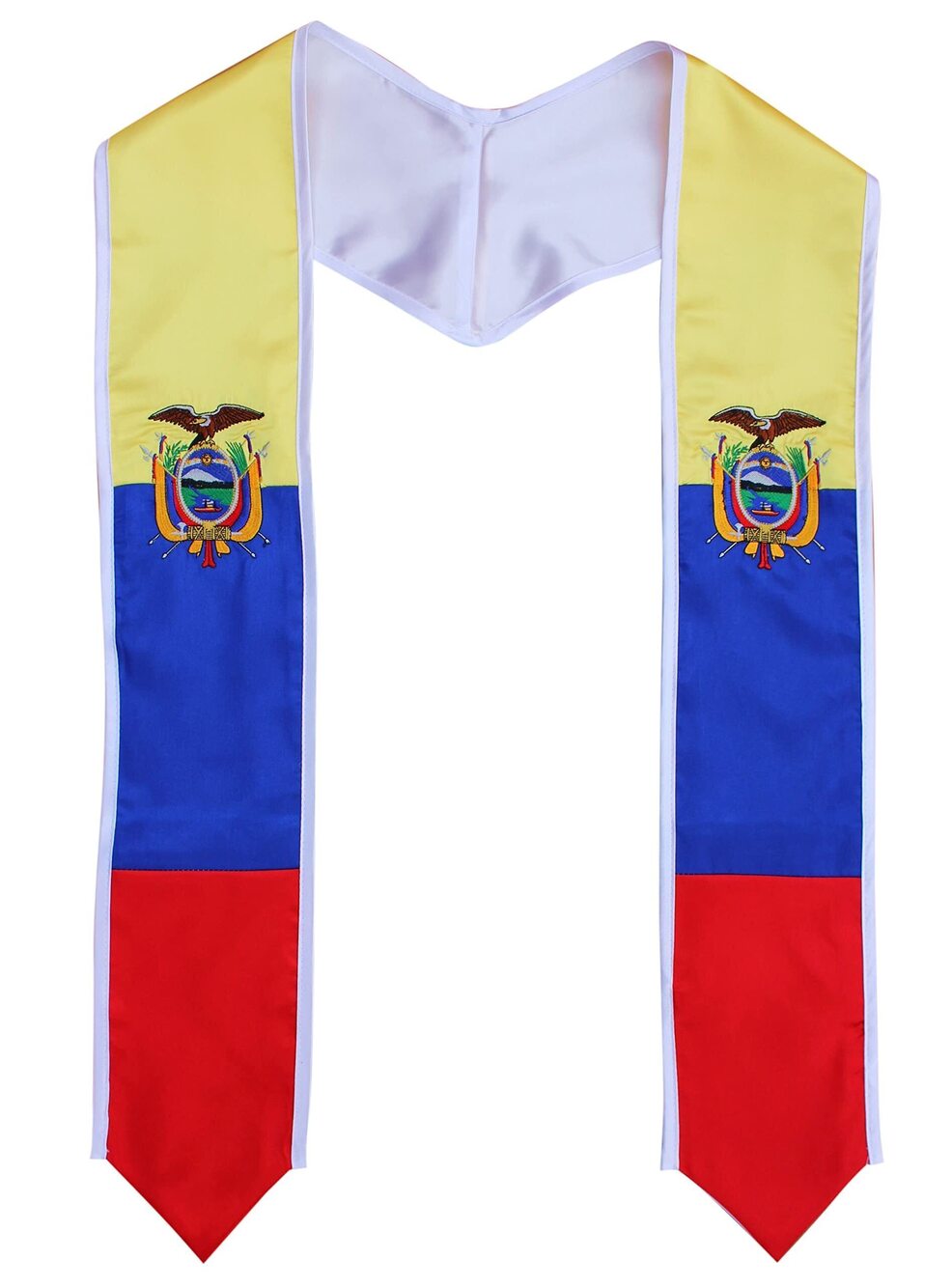 4085 Graduation Country Flag Stole Embroidered Sash Scarf Ecuador